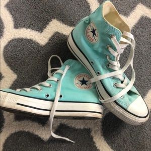 Teal Converse High Tops